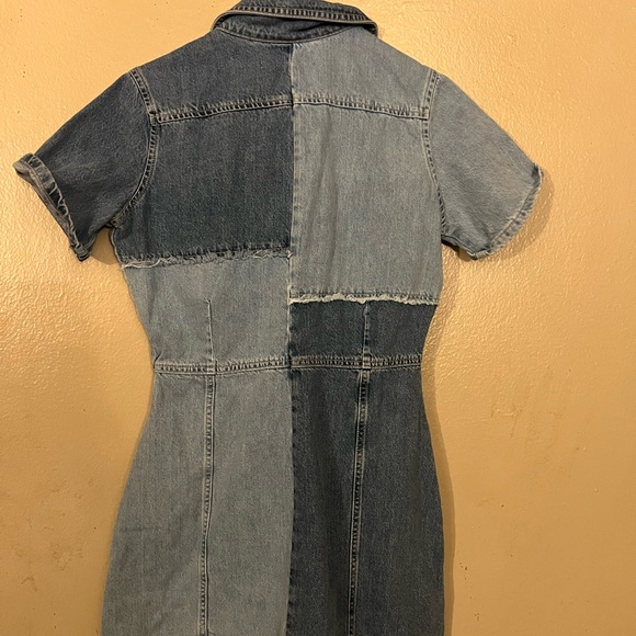 ZARA PATCHWORK DENIM DRESS SIZE M - Picture 6 of 6